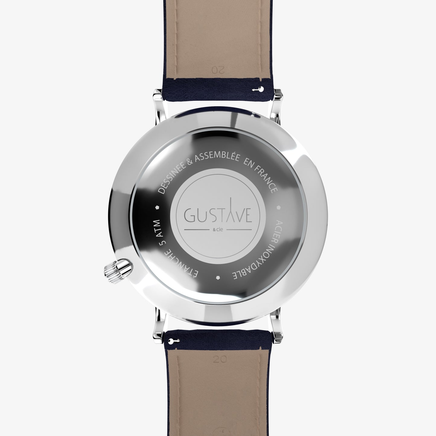 GUSTAVE: ANDRÉ 24H SILVER AND BLUE - LEATHER BUT BLUE
