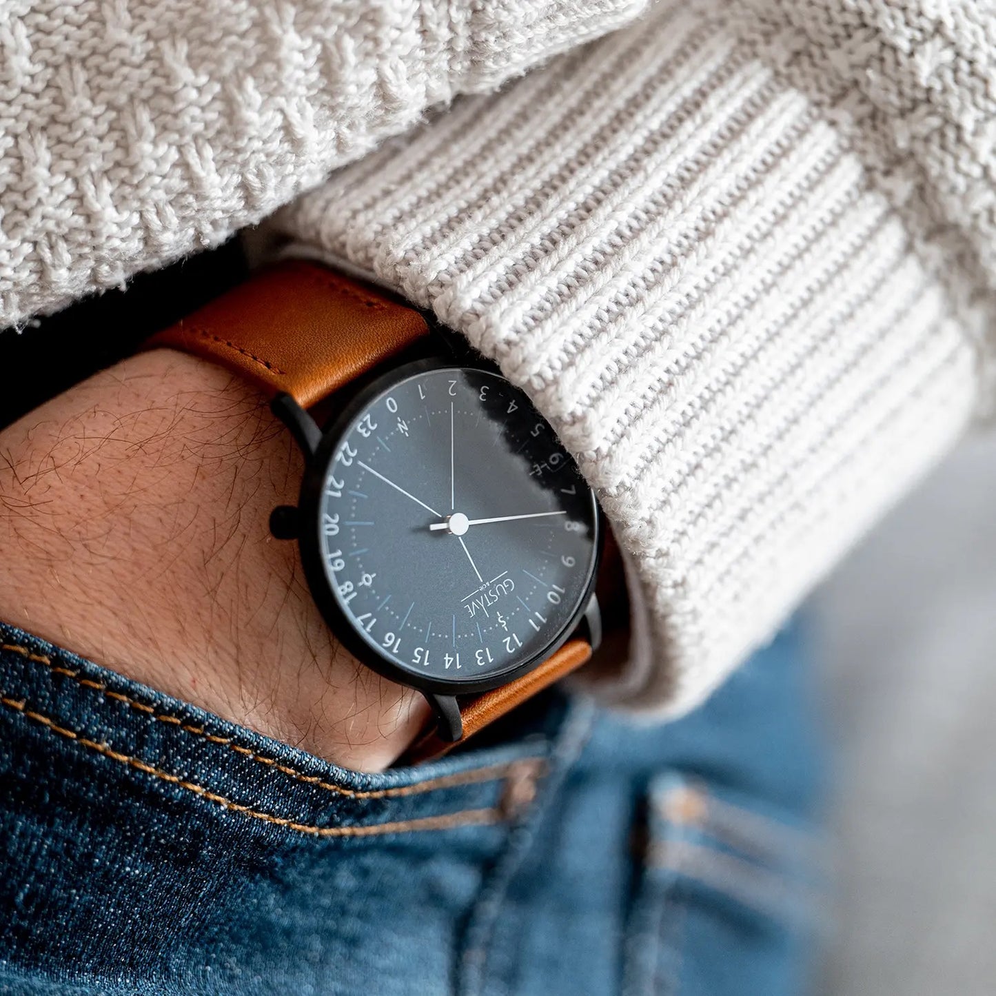 GUSTVE: ANTOINE 24H AZUL - PIEL NOBUCK