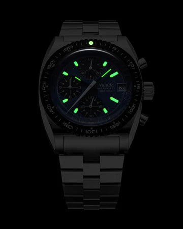 Montre Nivada Grenchen : Autochron Mecaquartz Bleu