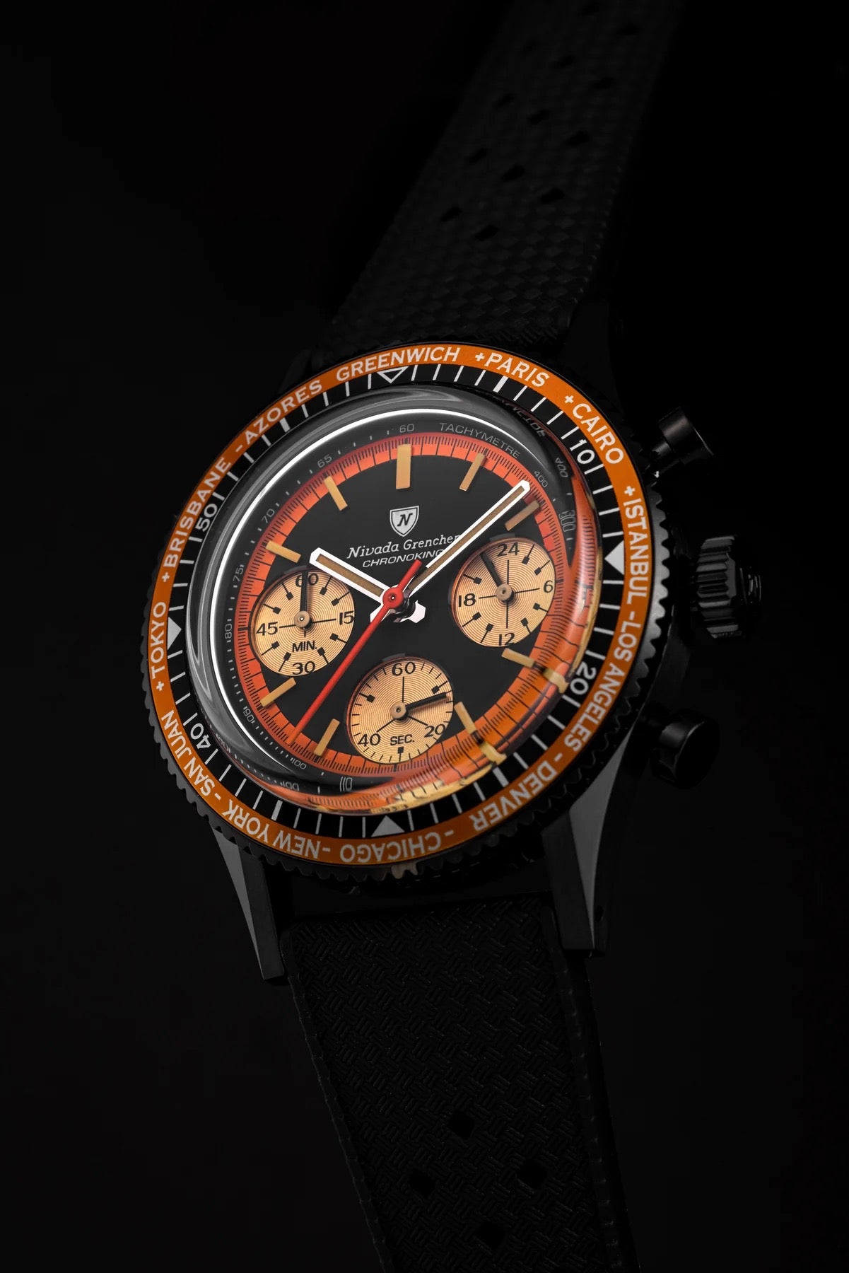 NIVADA GRENCHEN: CHRONOKING MECAQUARTZ BLACK