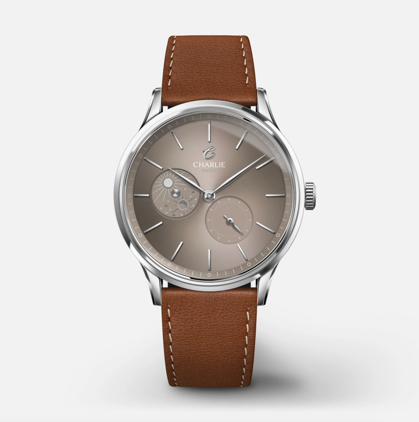 Montre Charlie Paris : Initial 36 Jour/Nuit Taupe