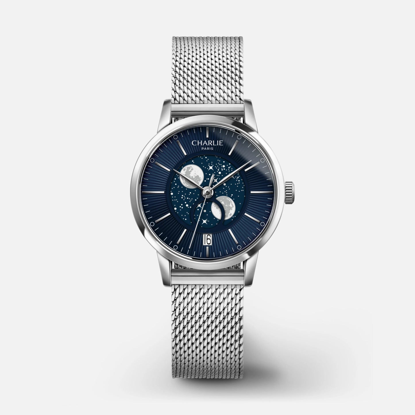 CHARLIE PARIS : SULLY QUARTZ PHASE DE LUNE ACIER & BLEU