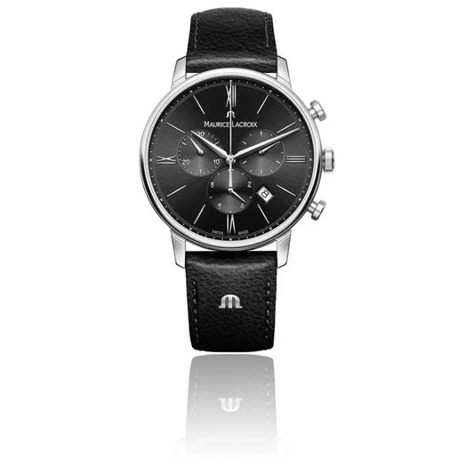 MAURICE LACROIX : ELIROS CHRONO QUARTZ 40 NOIR CUIR