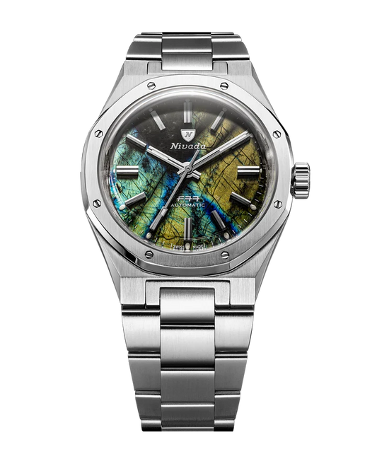 Nivada Grenchen Watch: F77 MKII Labradorite 100th Anniversary Edition