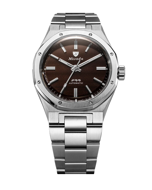 Nivada Grenchen watch: F77 MKII Smoky Quartz 100th Anniversary Edition