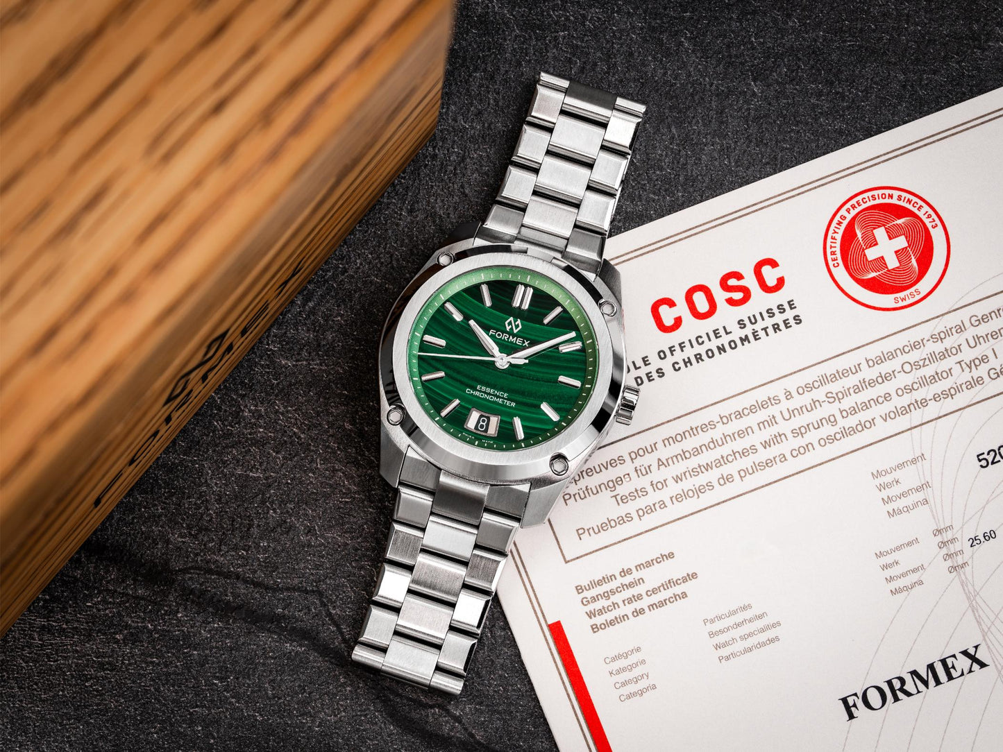 FORMEX : ESSENCE CHRONOMÈTRE AUTOMATIQUE "MALACHITE" 39 MM