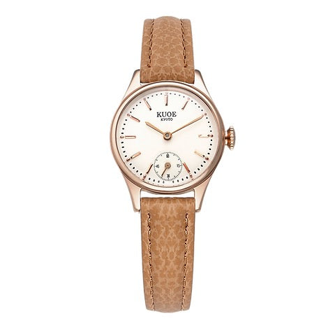 KUOE KYOTO : HOLBORN 90-003 GOLD CASE INDEX A BARRE - BRACELET TAUPE