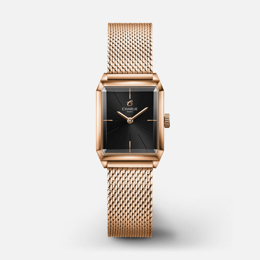 CHARLIE PARIS WATCH: MONCEAU BLACK & ROSE GOLD