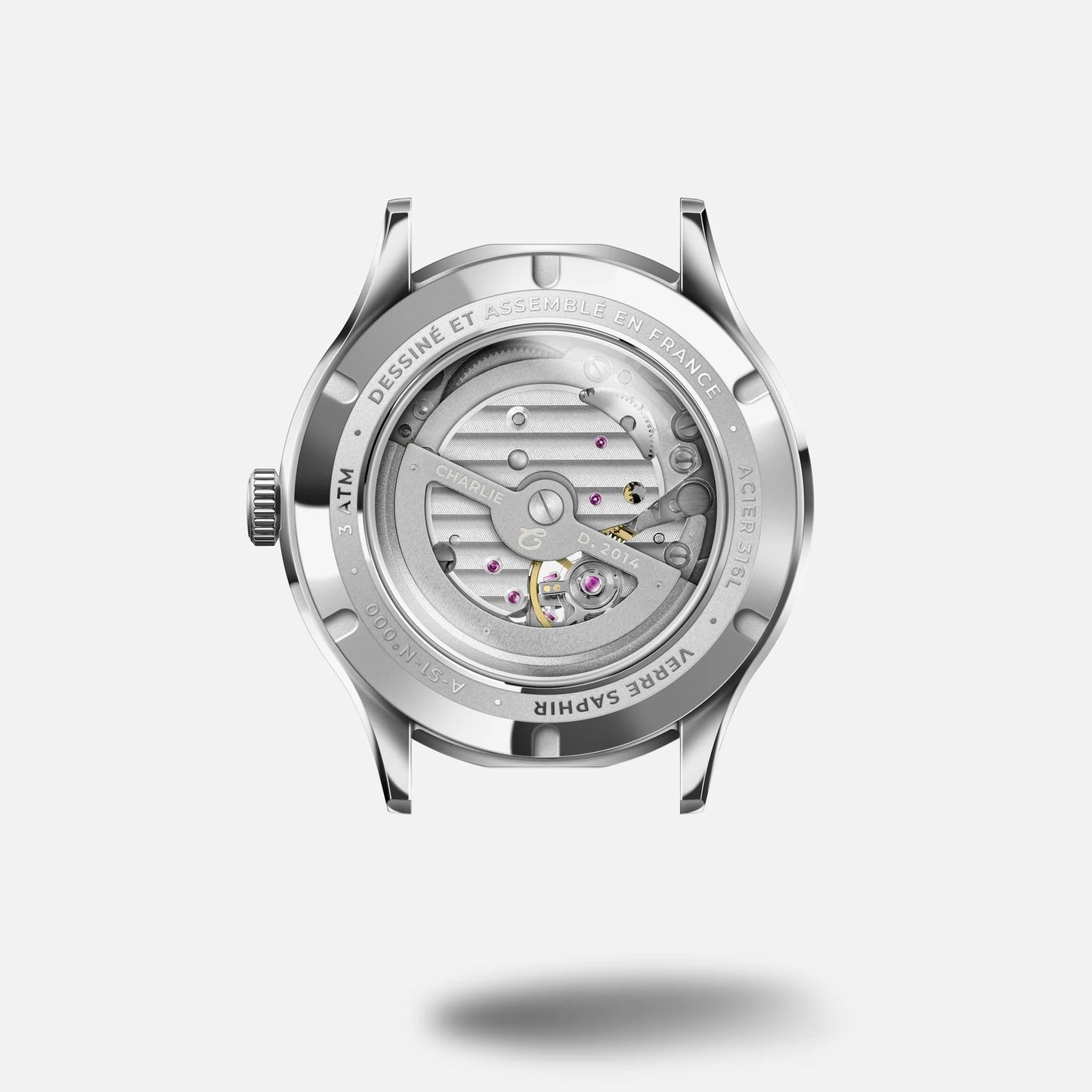 CHARLIE PARIS : INITIAL AUTOMATIQUE CŒUR OUVERT BLANC