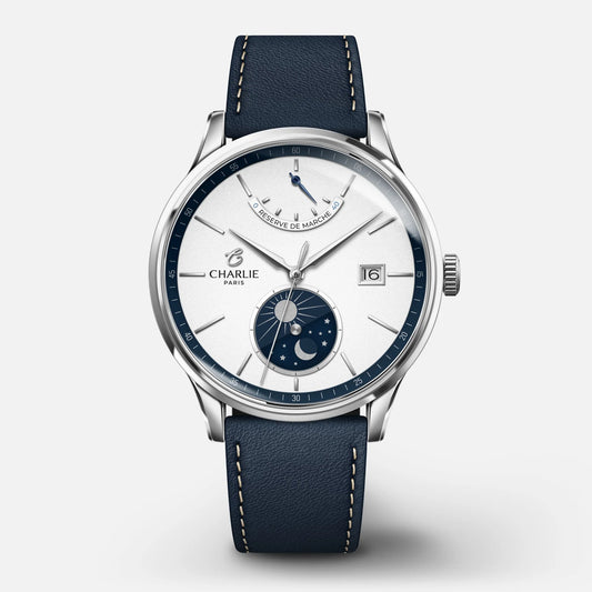 CHARLIE PARIS : INITIAL AUTOMATIQUE JOUR/NUIT BLANC & BLEU