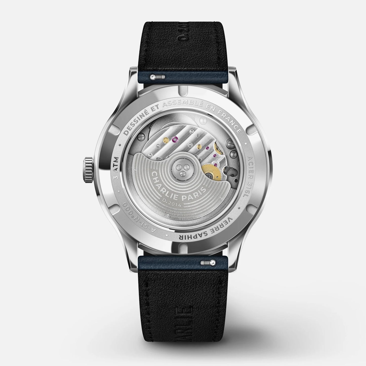 CHARLIE PARIS : INITIAL AUTOMATIQUE JOUR/NUIT BLANC & BLEU