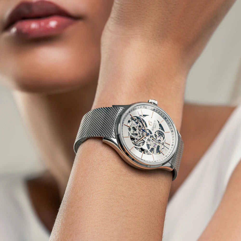 CHARLIE PARIS : INITIAL 36 AUTOMATIQUE AJOURÉE ACIER