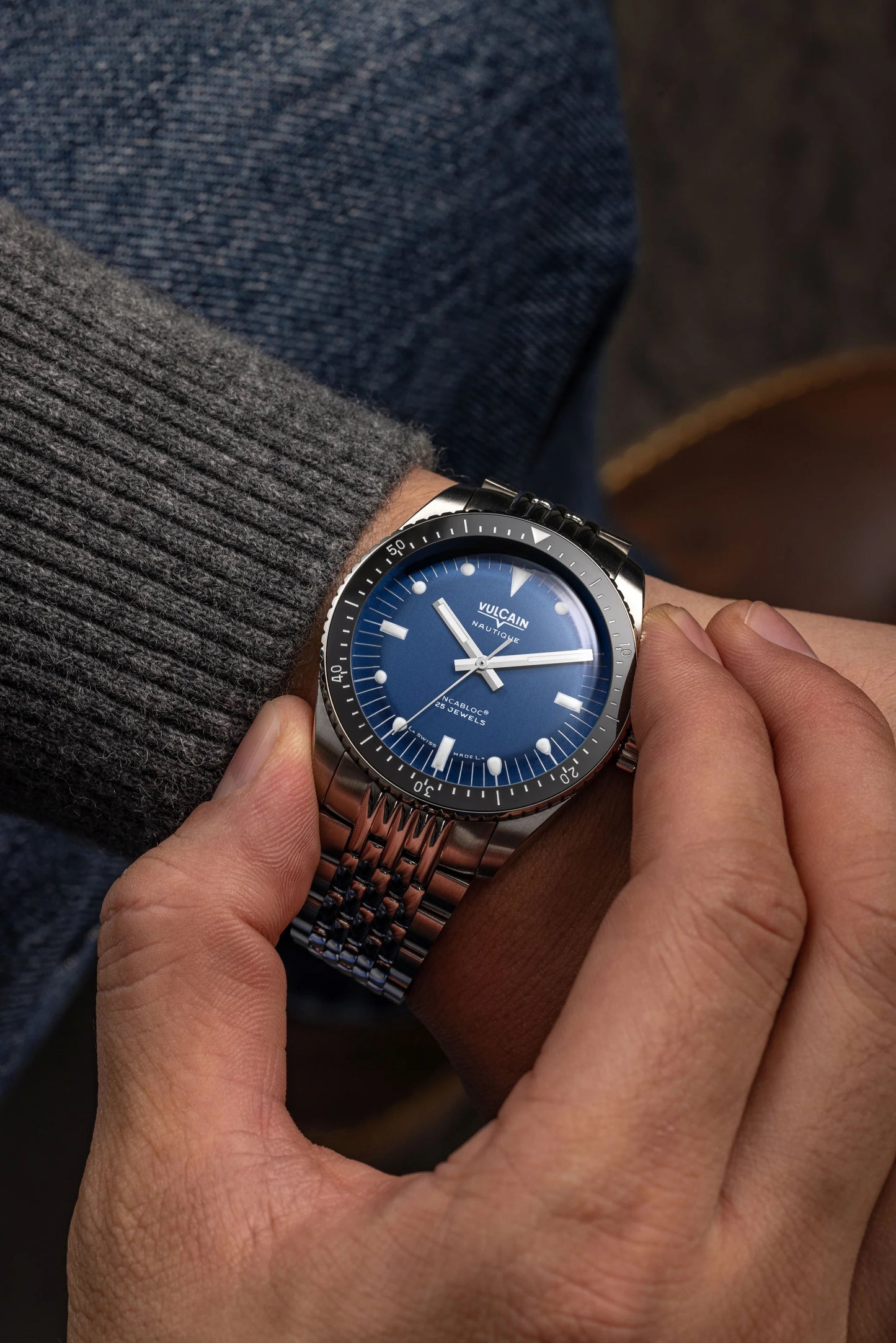 VULCAIN : SKINDIVER NAUTIQUE BLEU - INDEX BLANCS