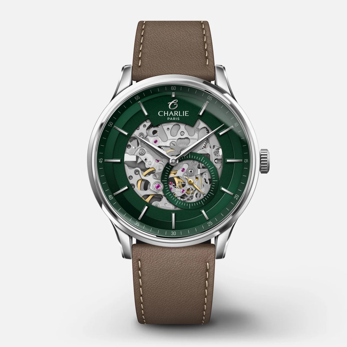 CHARLIE PARIS WATCH: INITIAL GREEN SKELETON