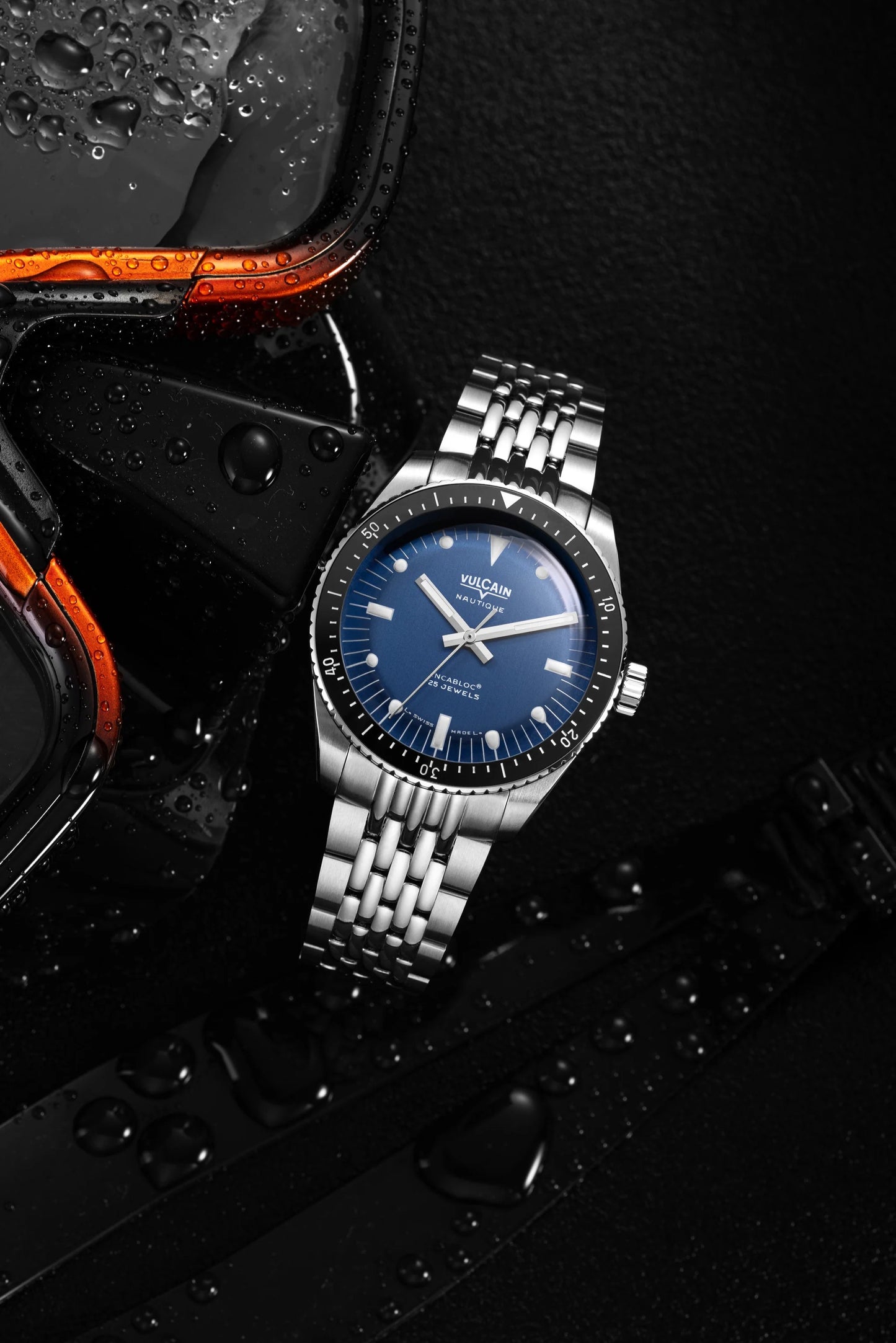 VULCAIN : SKINDIVER NAUTIQUE BLEU - INDEX BLANCS