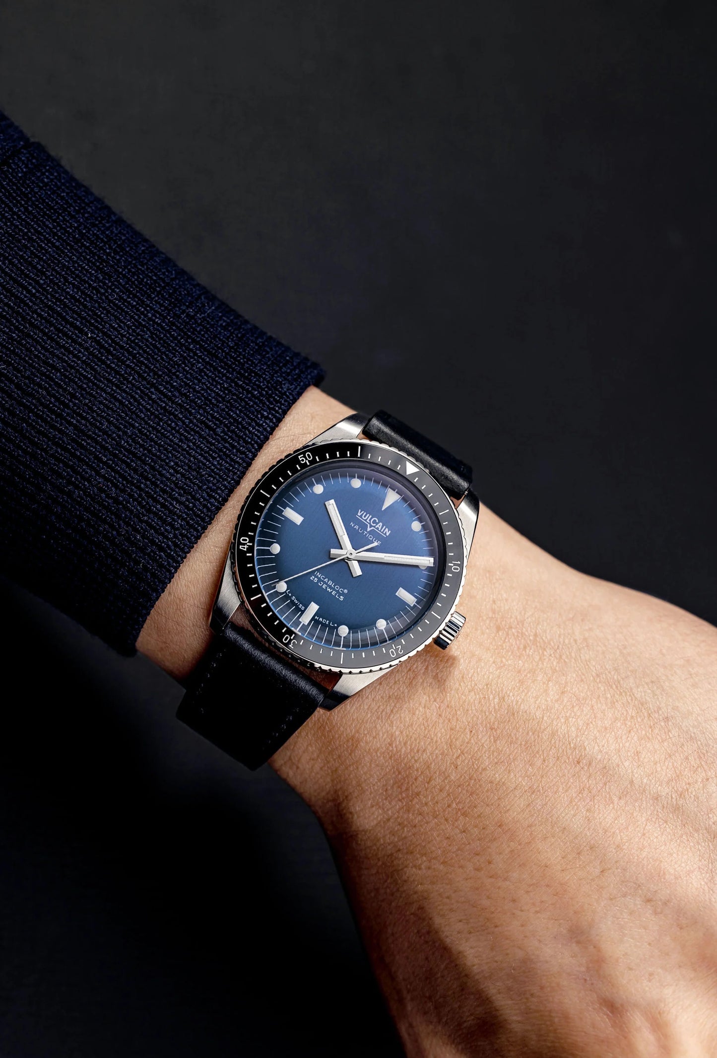 VULCAIN : SKINDIVER NAUTIQUE BLEU - INDEX BLANCS