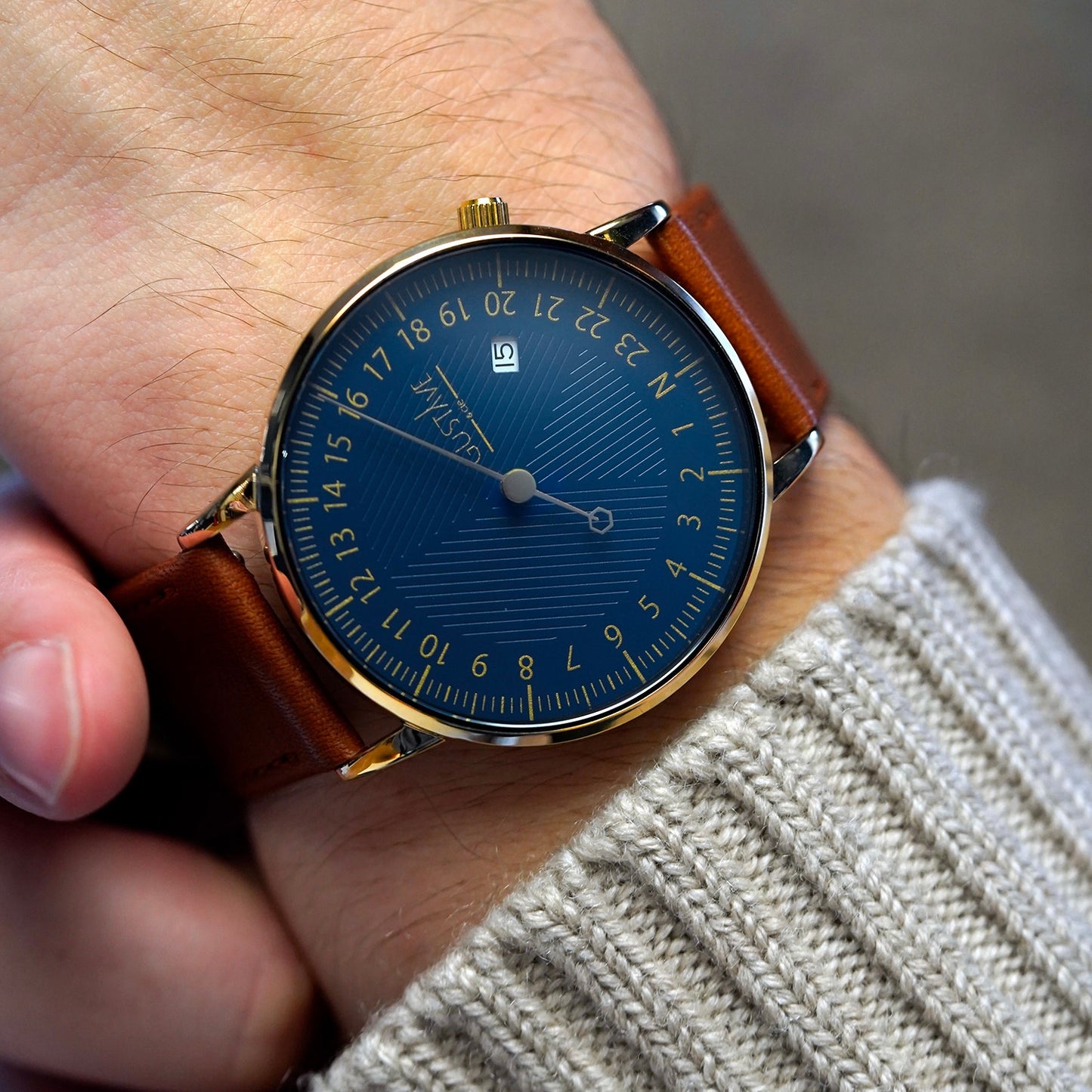 GUSTAVE: ANDRÉ 24H - BLUE DIAL - GOLD CASE
