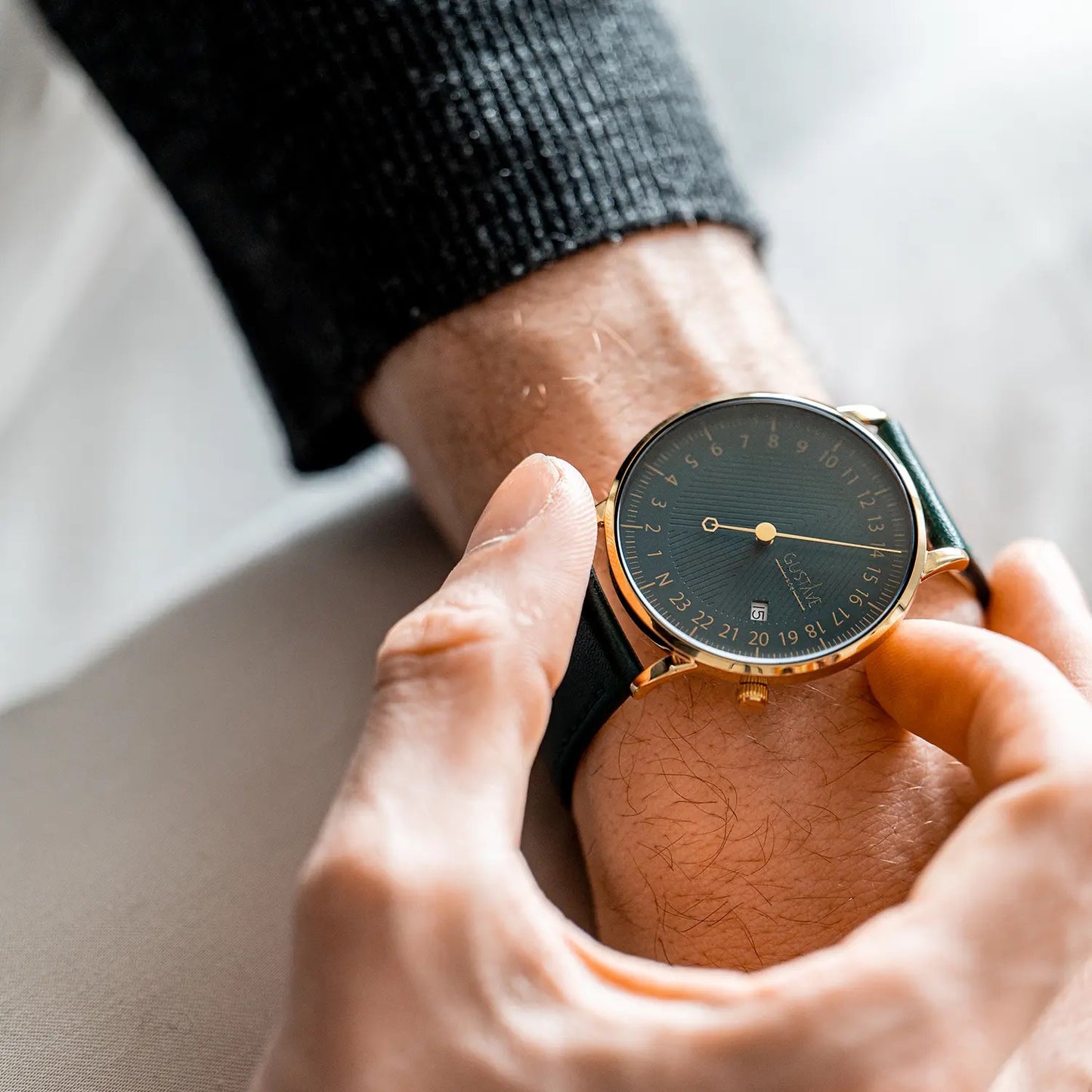 GUSTAVE: ANDRÉ 24H - GREEN DIAL - GOLD CASE