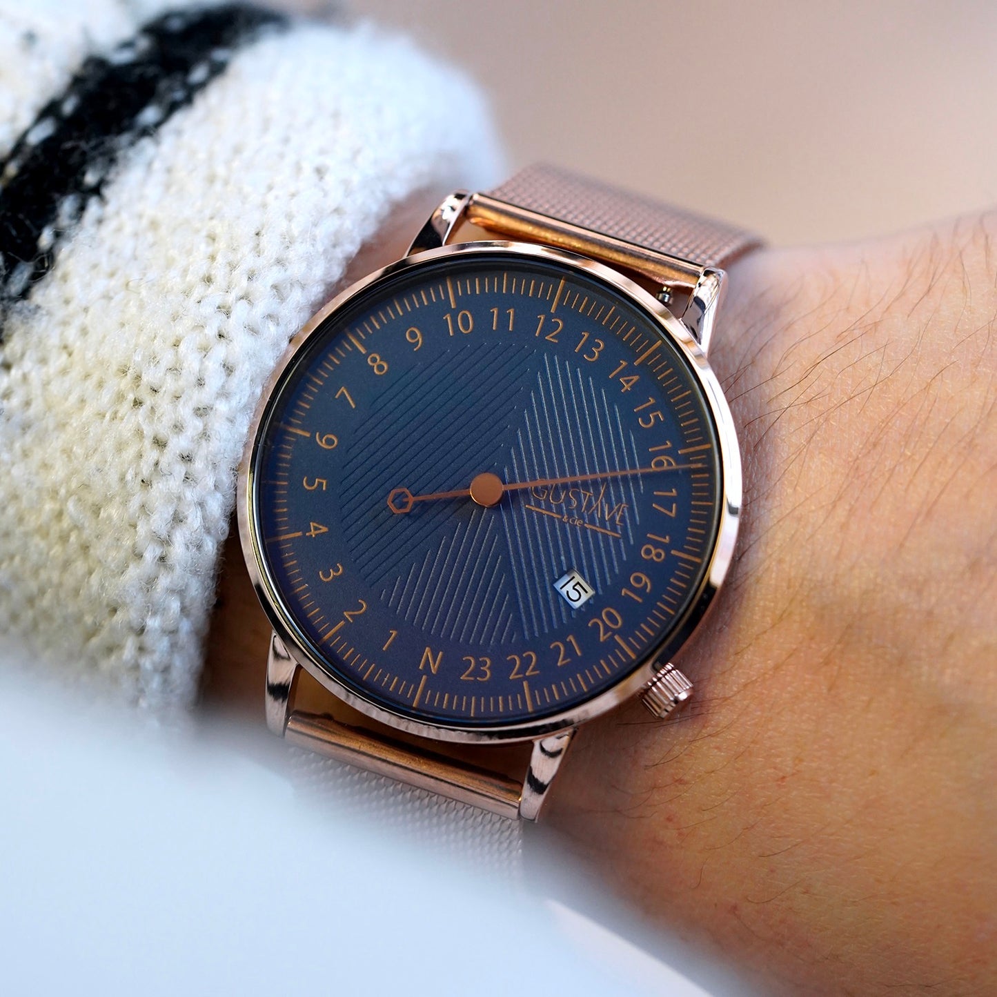 GUSTAVE: ANDRÉ 24H - BLUE DIAL - ROSE GOLD CASE