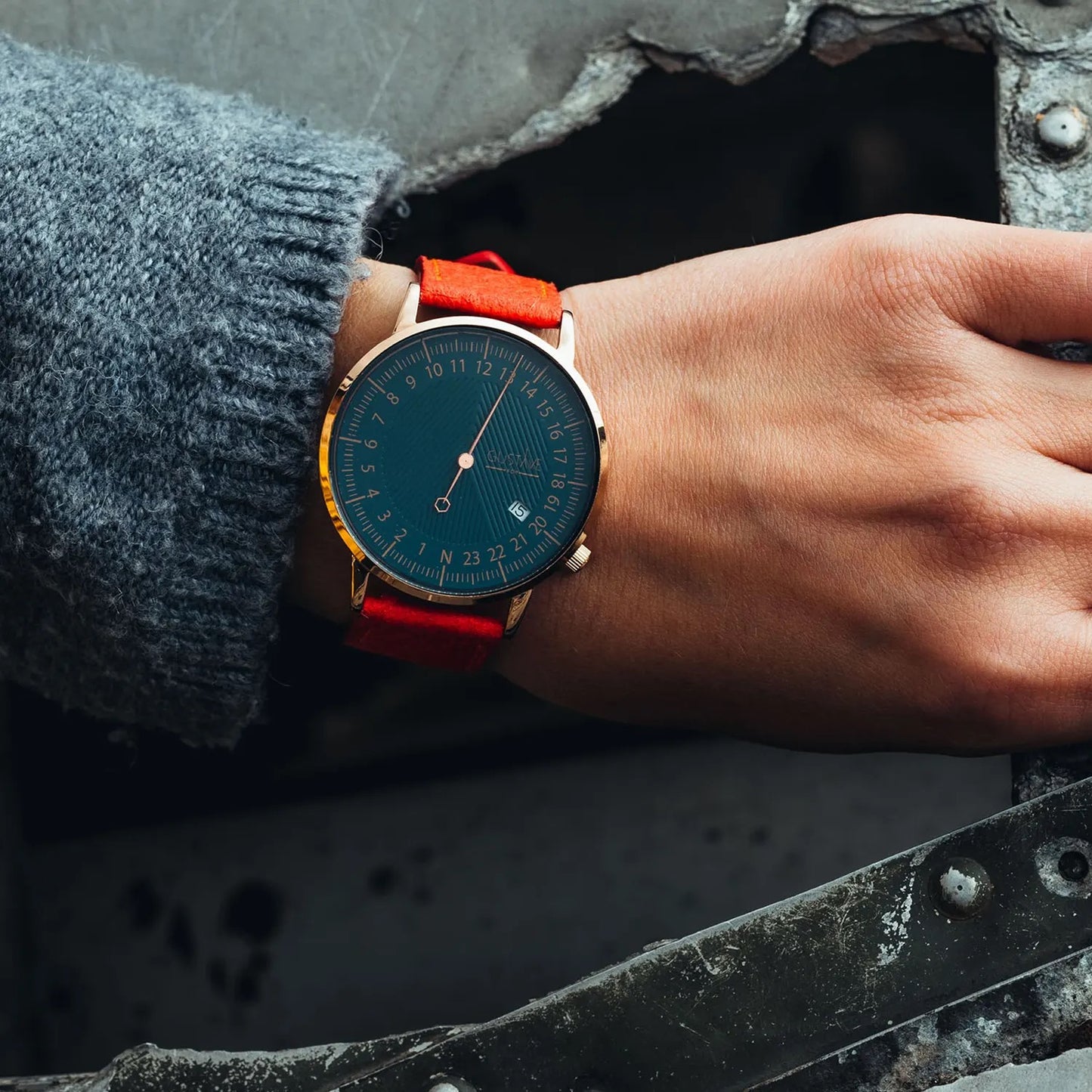 GUSTAVE: ANDRÉ 24H - GREEN DIAL - ROSE GOLD CASE