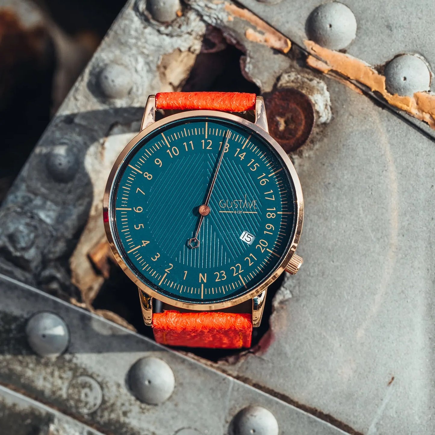 GUSTAVE: ANDRÉ 24H - GREEN DIAL - ROSE GOLD CASE