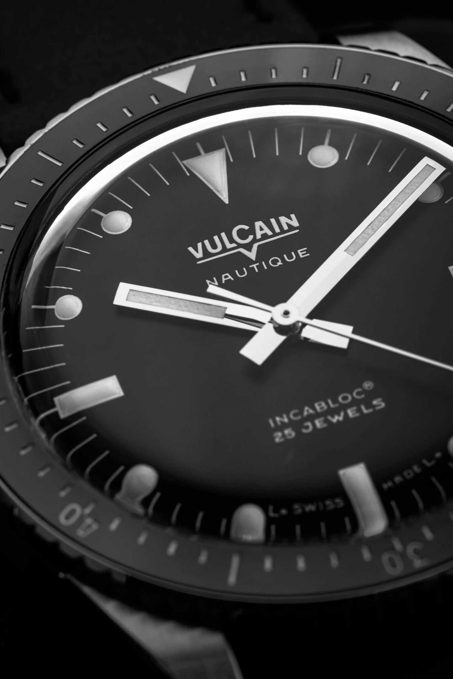 VULCAIN : SKINDIVER NAUTIQUE NOIR - INDEX BLANCS