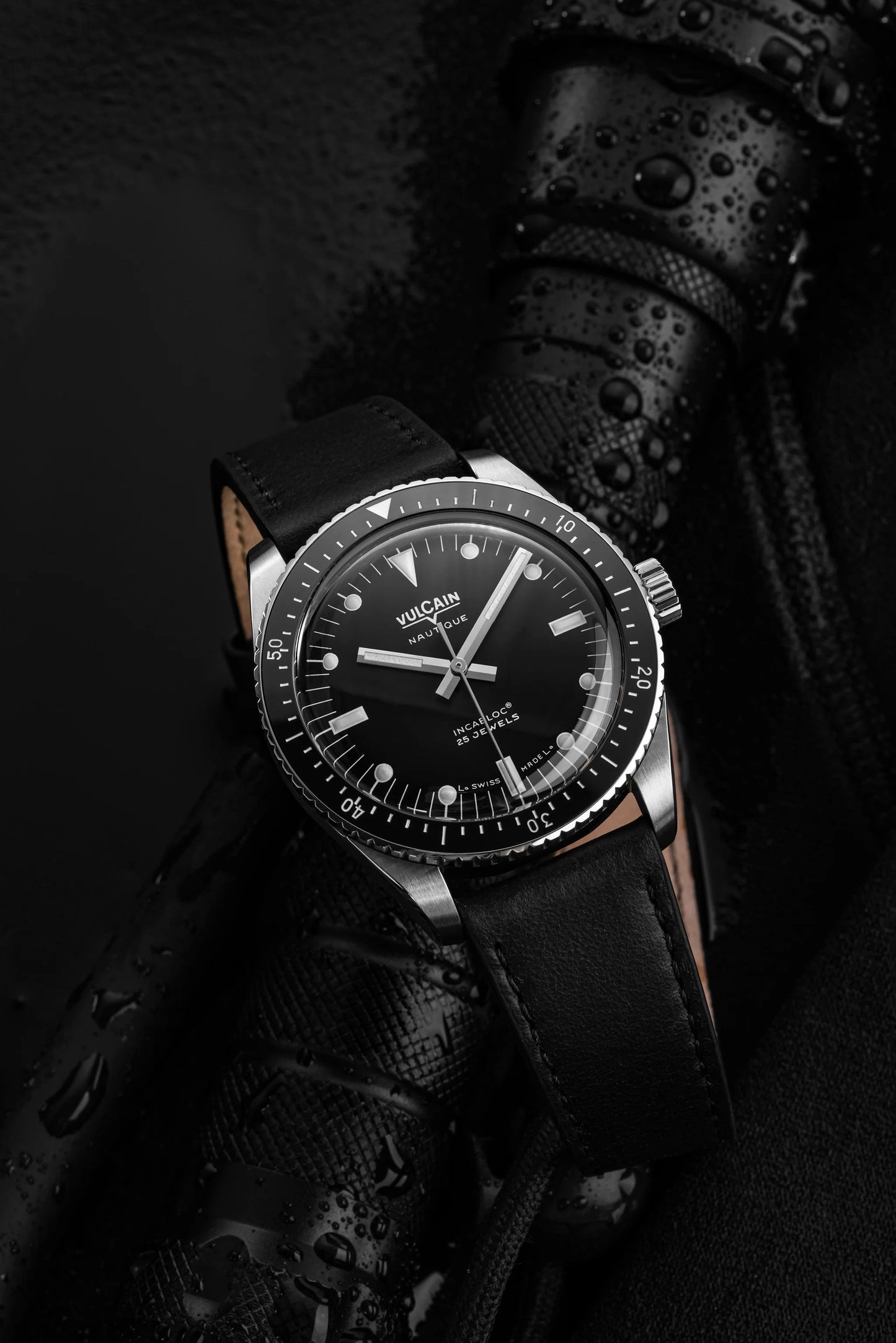 VULCAIN : SKINDIVER NAUTIQUE NOIR - INDEX BLANCS