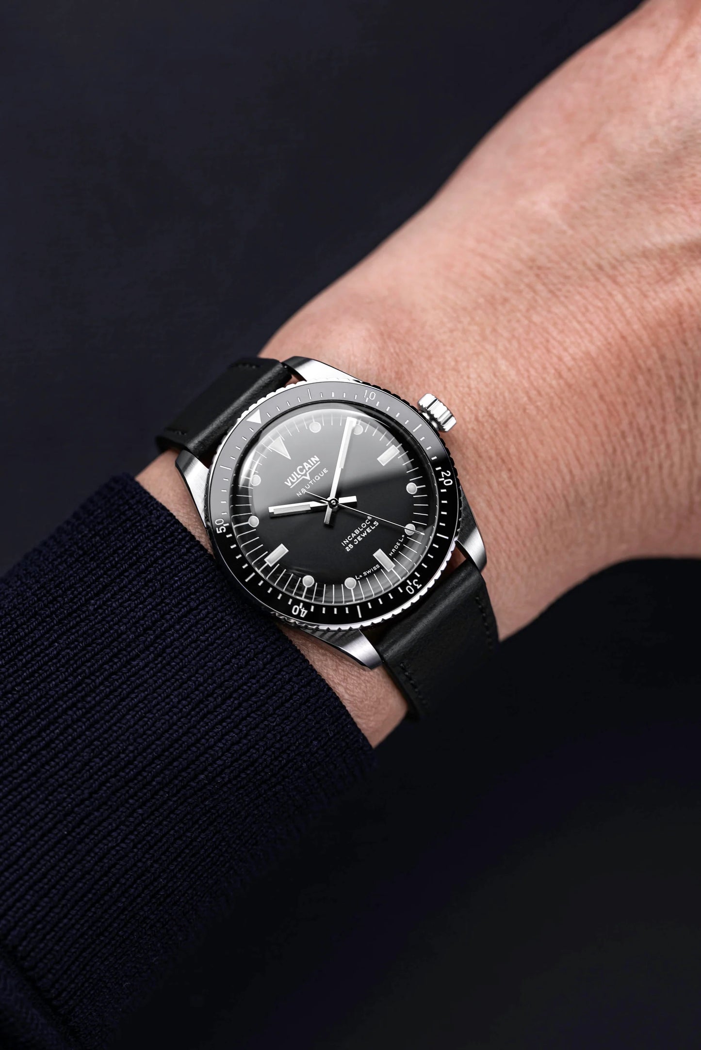 VULCAIN : SKINDIVER NAUTIQUE NOIR - INDEX BLANCS
