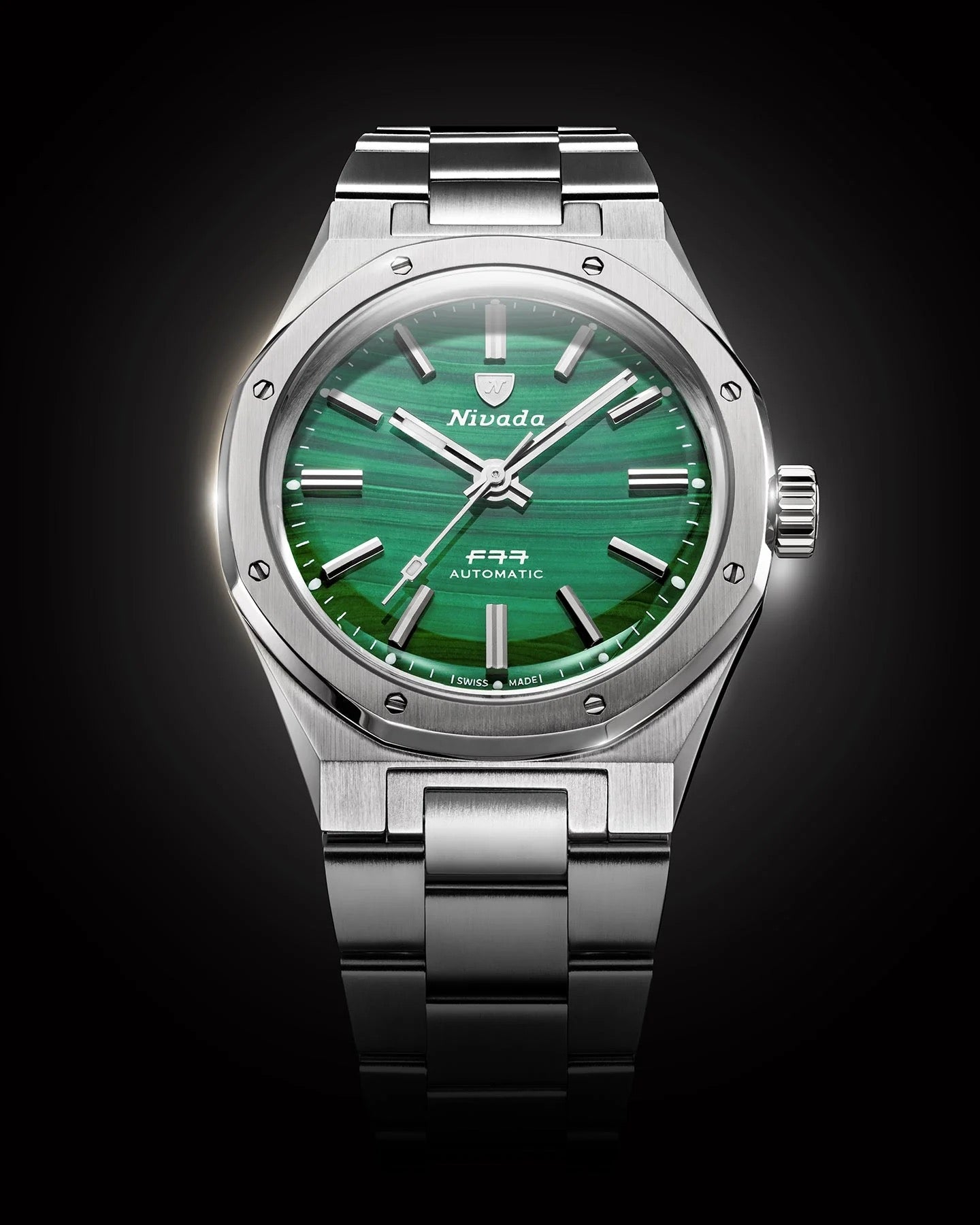 NIVADA GRENCHEN: F77 DARK BLUE AVENTURINE - WITHOUT DATE