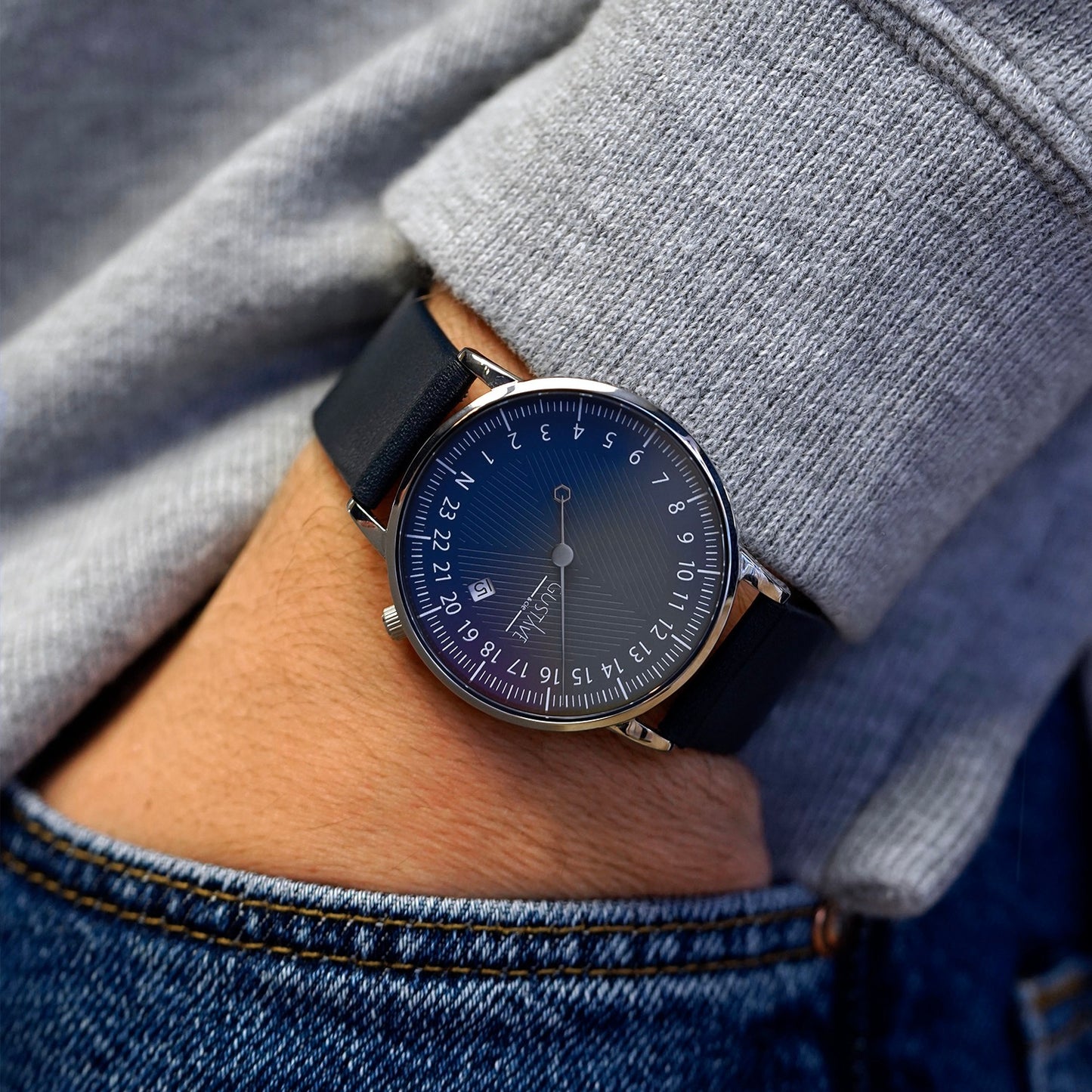 GUSTAVE: ANDRÉ 24H - BLUE DIAL - SILVER CASE