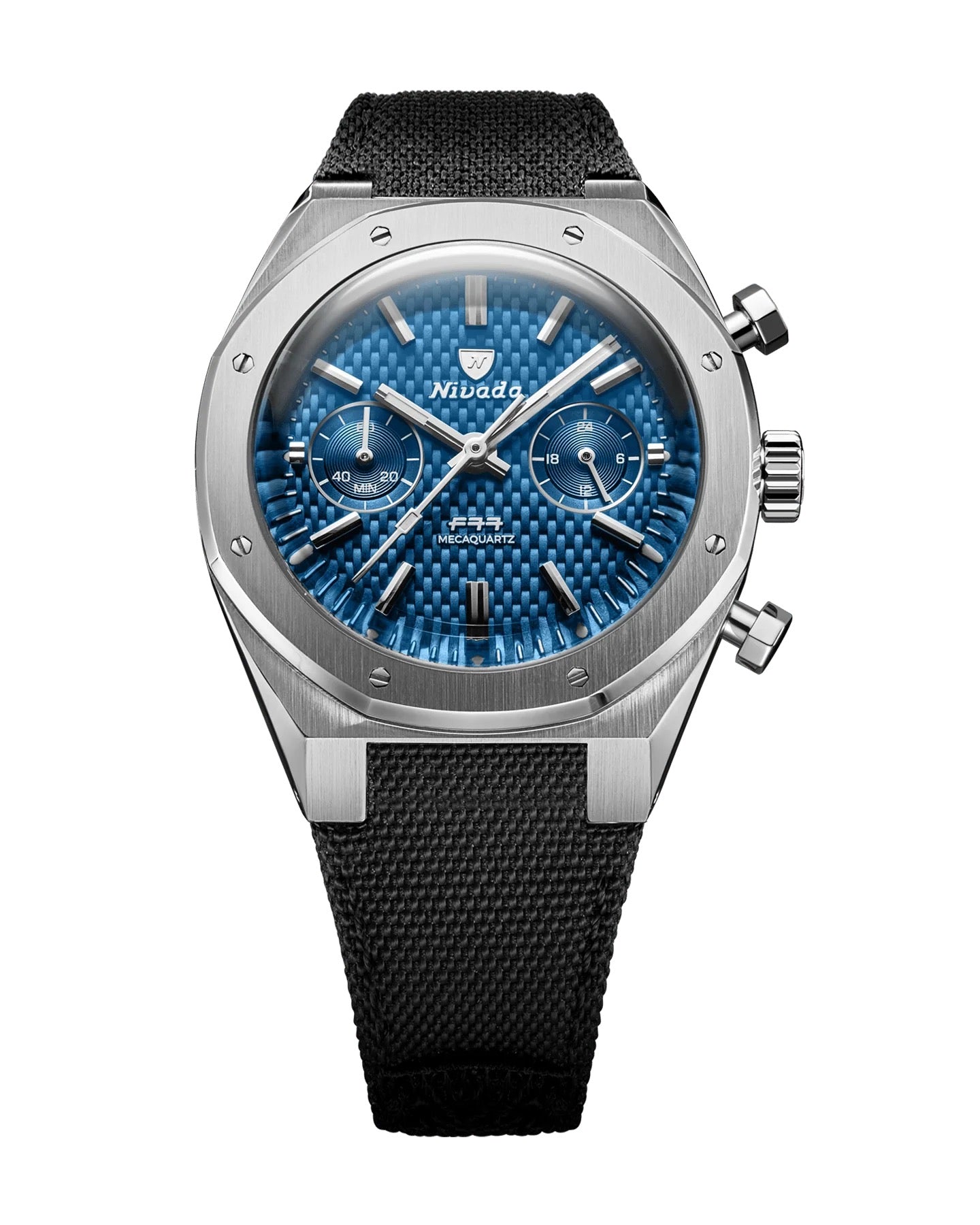 RELOJ NIVADA GRENCHEN: F77 CHRONO MECAQUARTZ AZUL 38MM