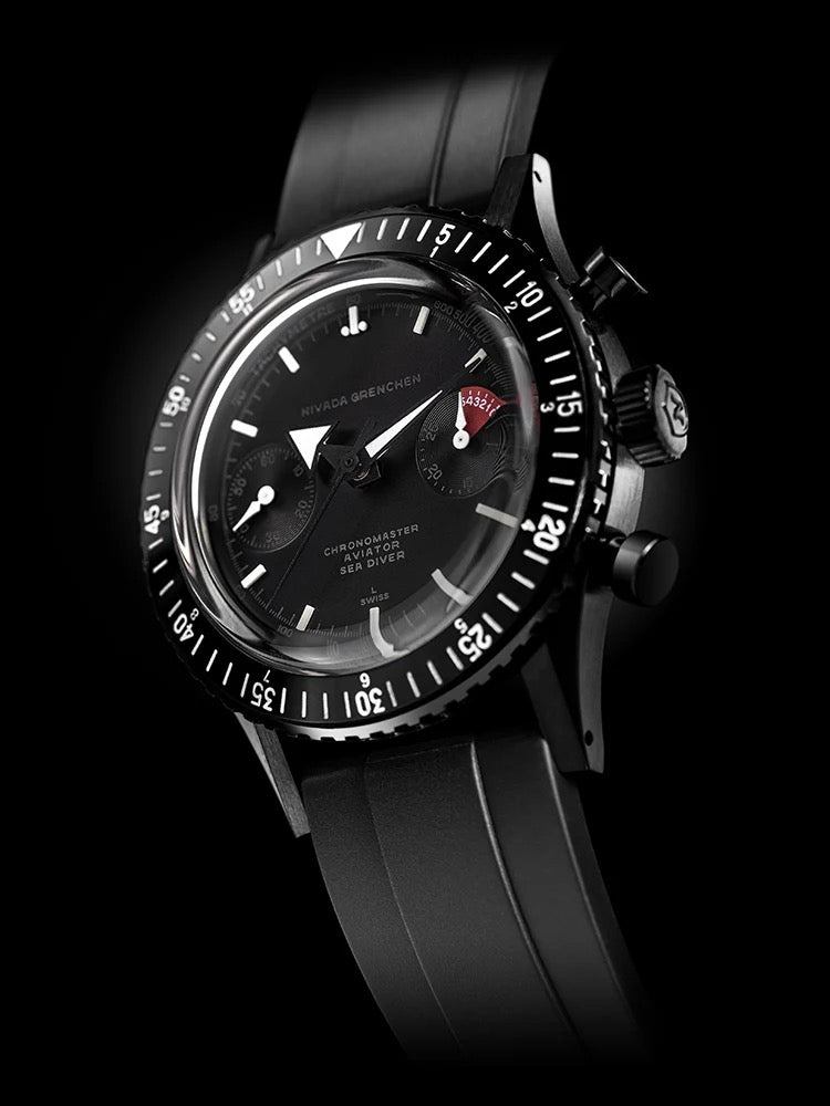 NIVADA GRENCHEN - CHRONOMASTER FULL BLACK - RUBBER - EDITION LIMITÉE 50 PIÈCES