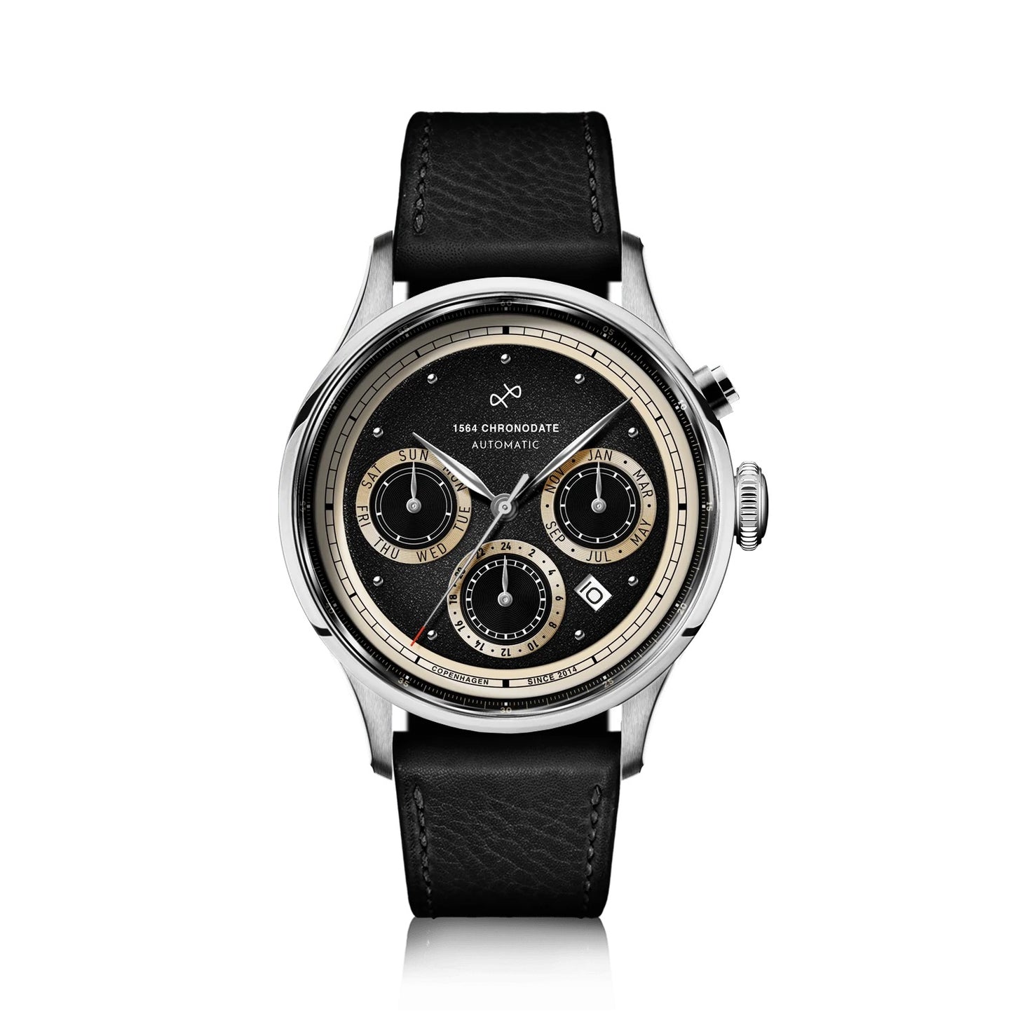 ABOUT VINTAGE : 1564 CHRONODATE - STEEL BLACK