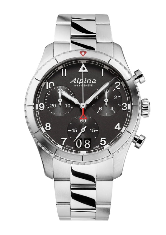 ALPINA WATCH: STARTIMER PILOT QUARTZ CHRONOGRAPH BIG DATE - BLACK