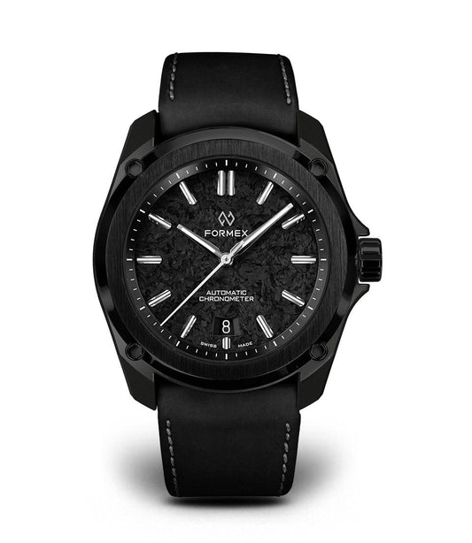 FORMEX : ESSENCE LEGGERA CARBONE FORGÉ 41MM - Cuir surpiqure blanc