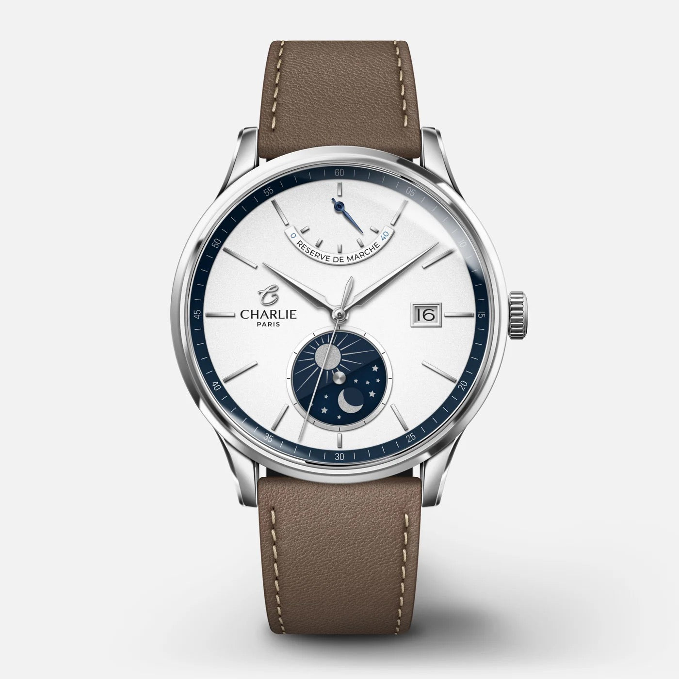 RELOJ CHARLIE PARIS: INITIAL DÍA/NOCHE BLANCO Y AZUL