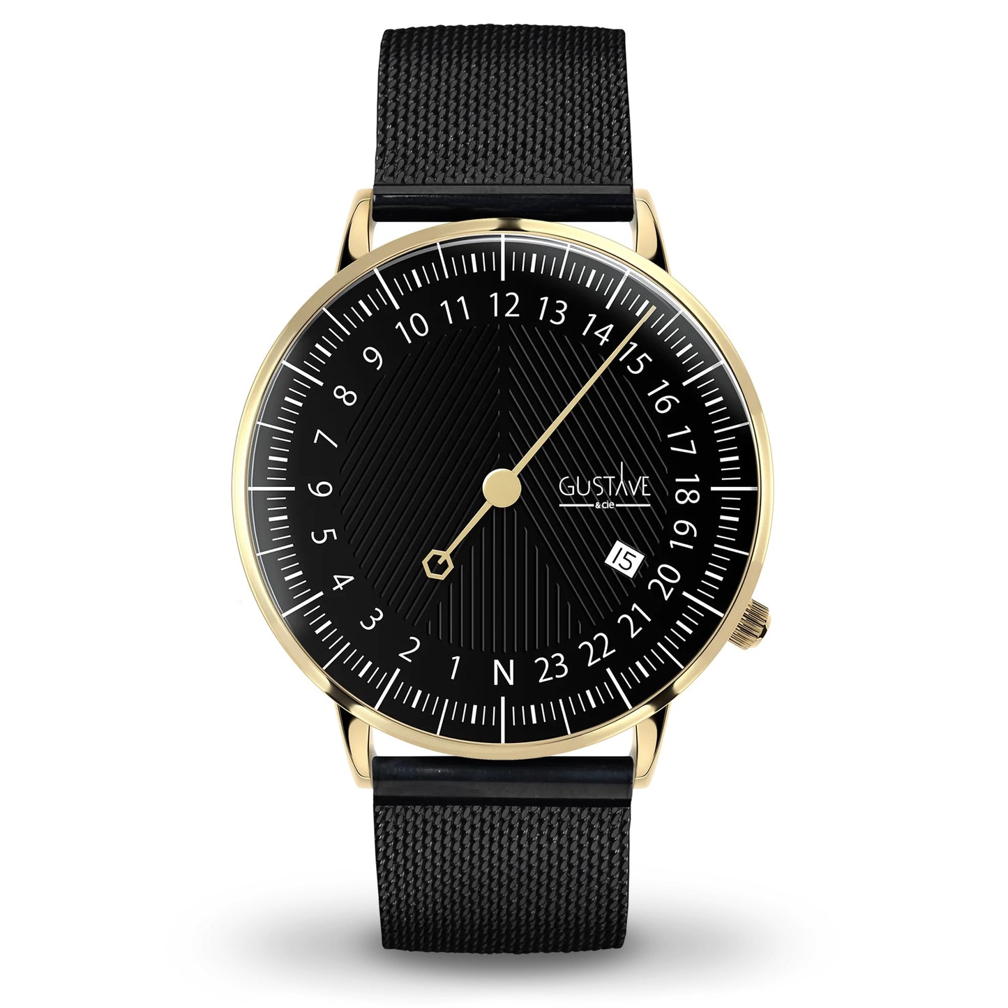 GUSTAVE: ANDRÉ 24H - BLACK DIAL - GOLD CASE