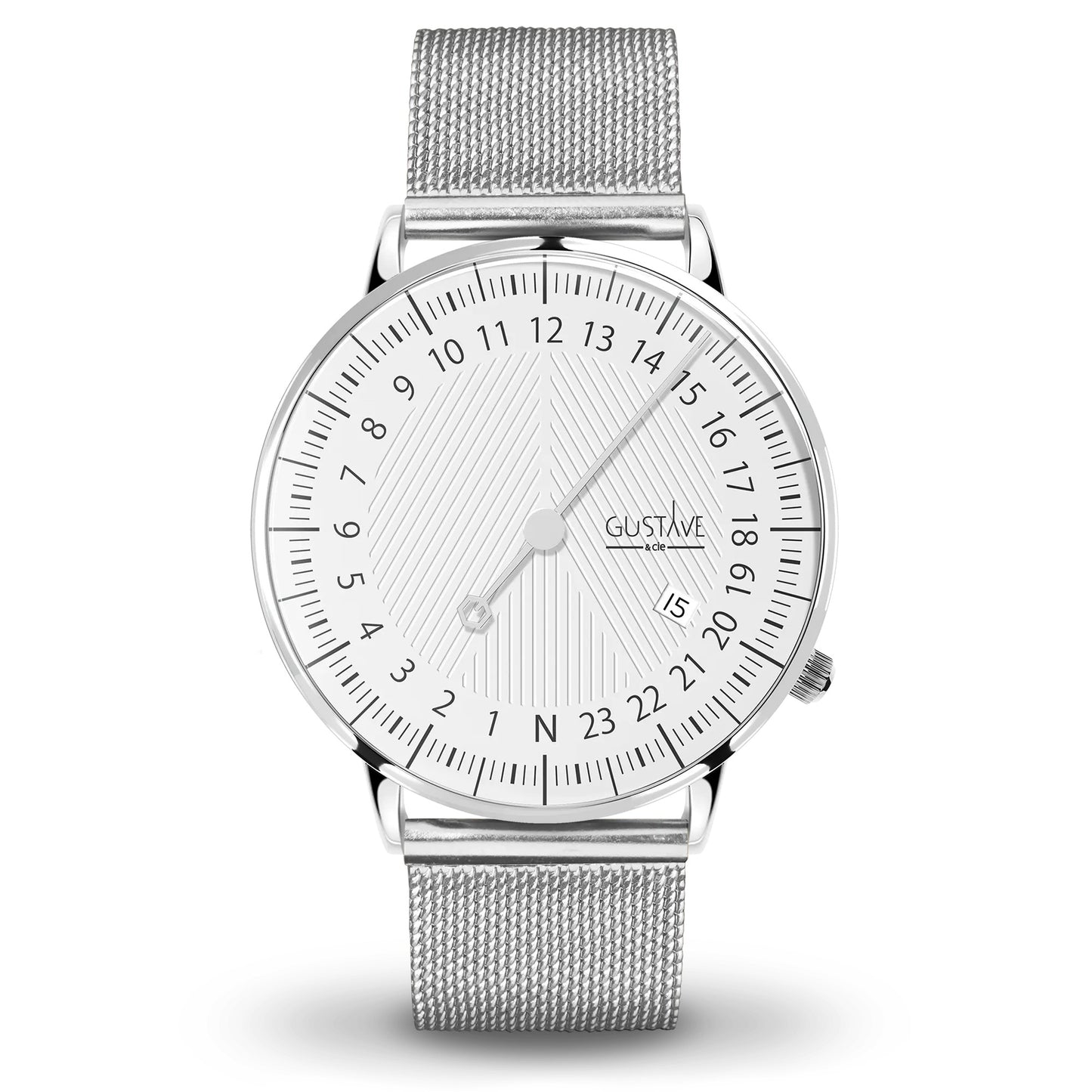 GUSTAVE: ANDRÉ 24H ESFERA BLANCA - CAJA PLATA