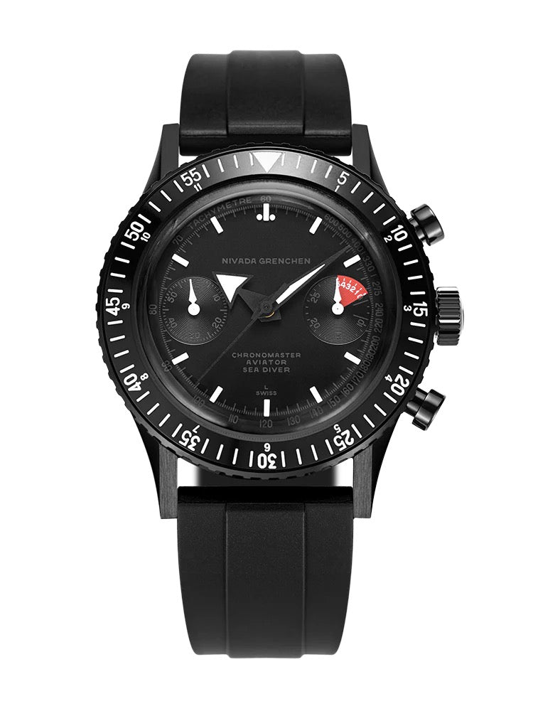NIVADA GRENCHEN - CHRONOMASTER FULL BLACK - RUBBER - EDITION LIMITÉE 50 PIÈCES