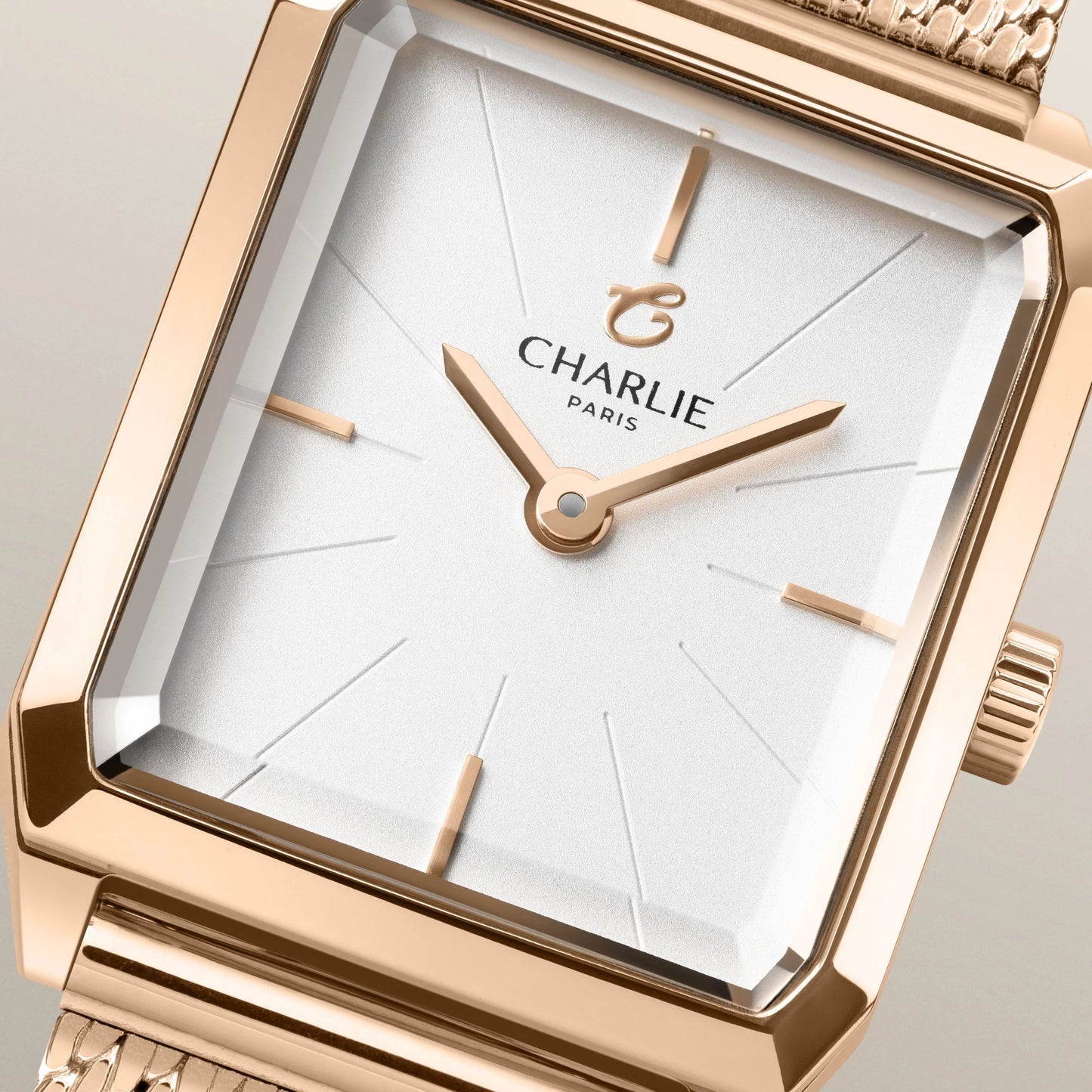 CHARLIE PARIS : MONCEAU QUARTZ DORÉ ROSE