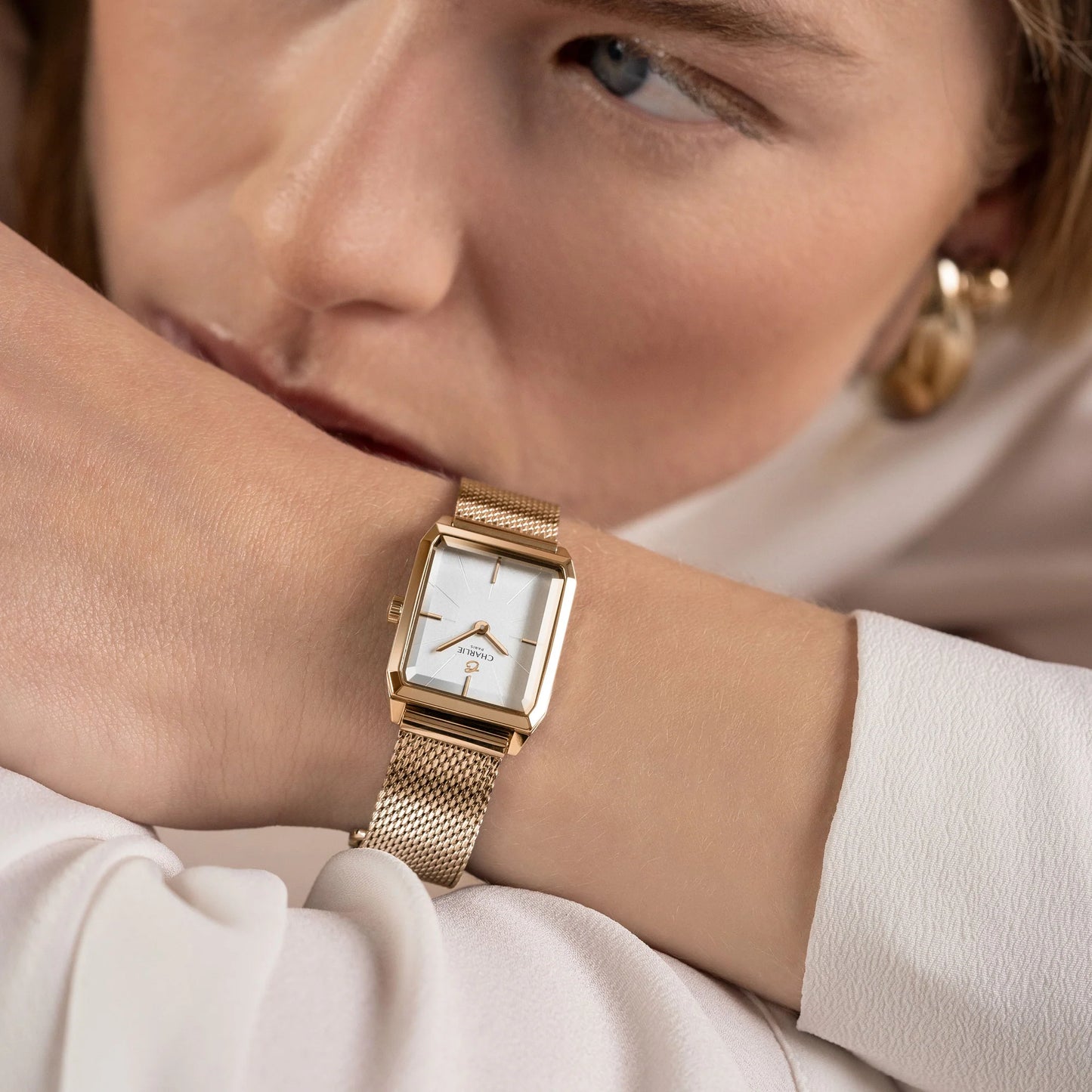 CHARLIE PARIS : MONCEAU QUARTZ DORÉ ROSE