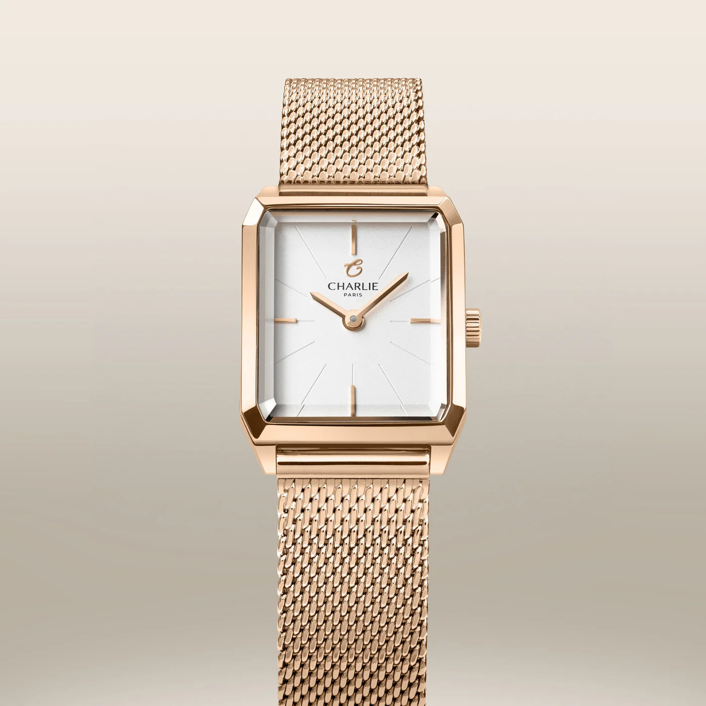 CHARLIE PARIS : MONCEAU QUARTZ DORÉ ROSE