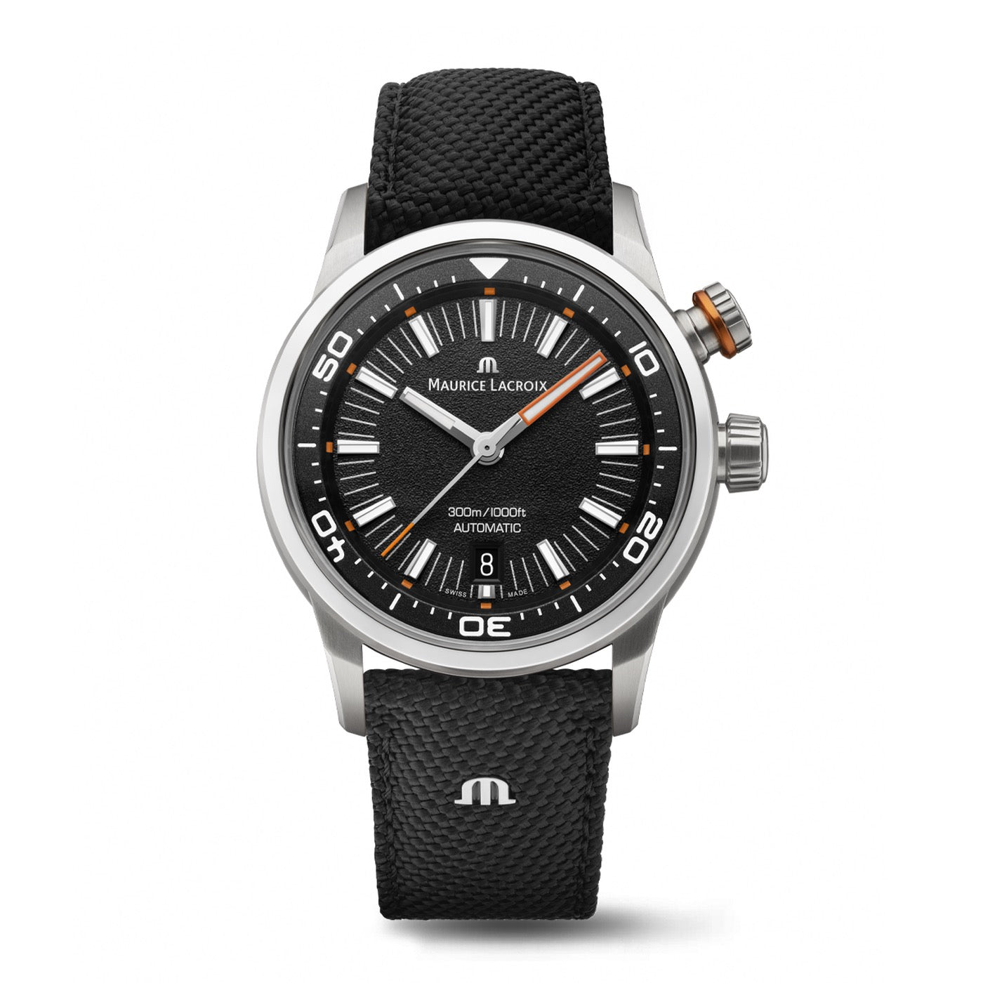 MAURICE LACROIX: PONTOS S DIVER BLACK ORANGE + STRAP