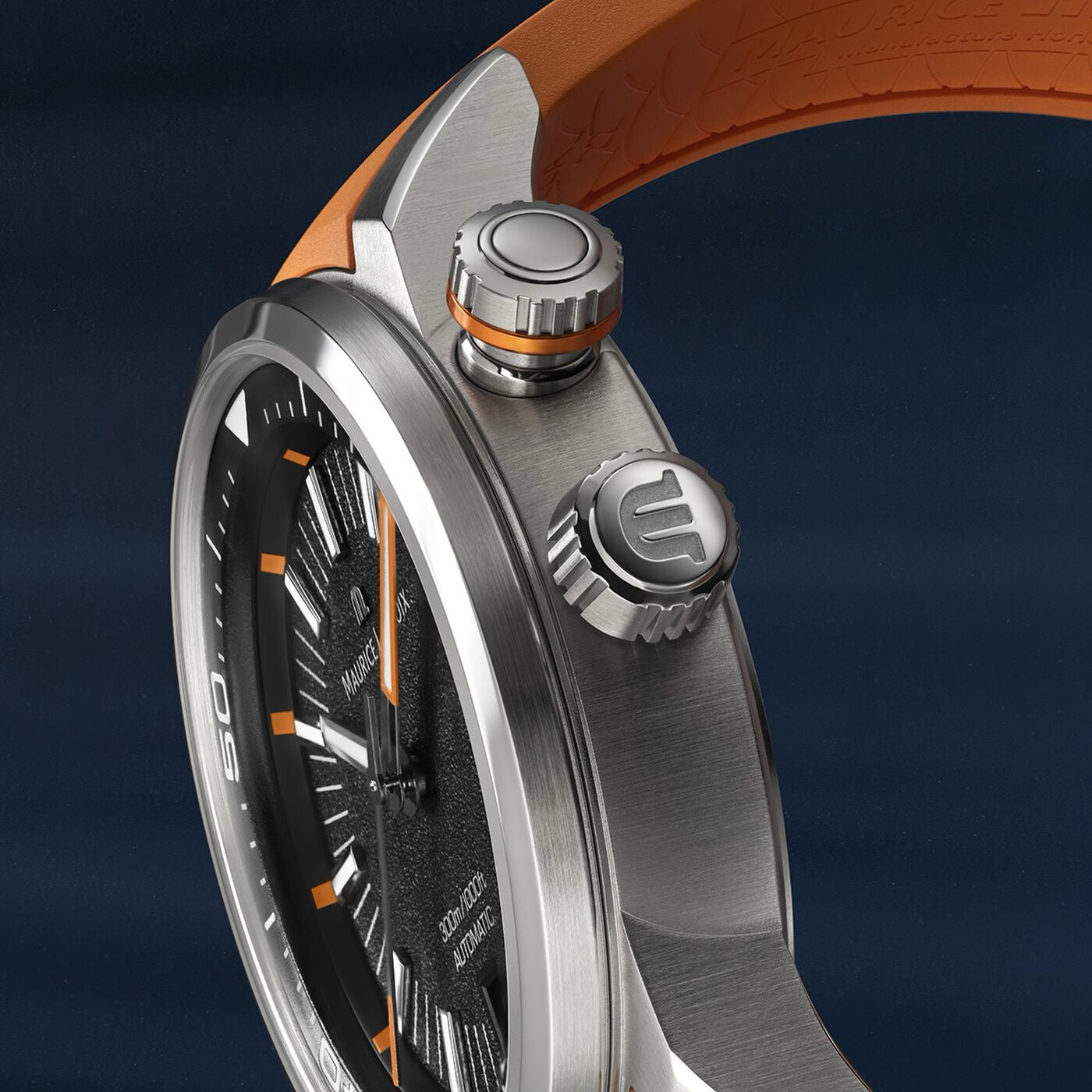 MAURICE LACROIX: PONTOS S DIVER BLACK ORANGE + STRAP