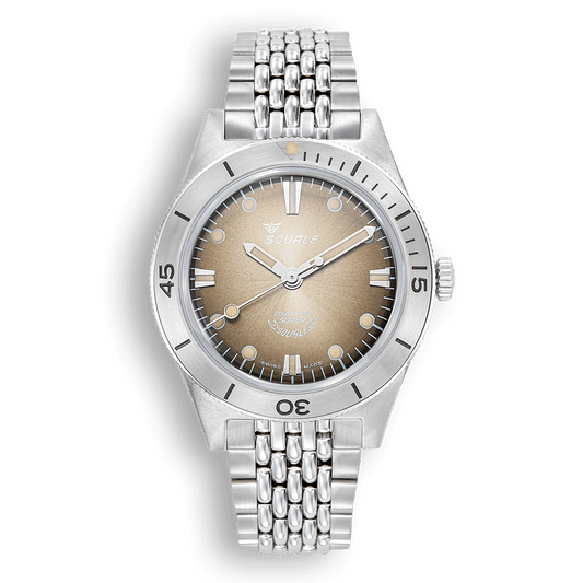 Squale Super Squale Sunray marron — bracelet acier — vue de face