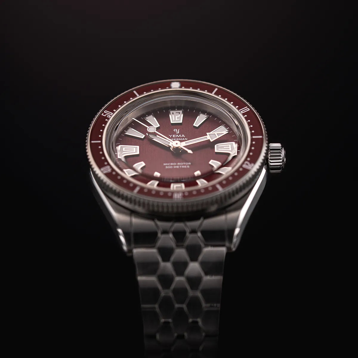 YEMA : SUPERMAN SKIN DIVER CMM.20 - CADRAN ROUGE BORDEAUX