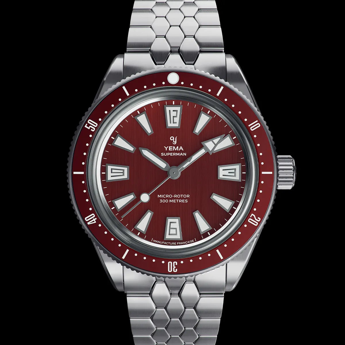 YEMA : SUPERMAN SKIN DIVER CMM.20 - CADRAN ROUGE BORDEAUX