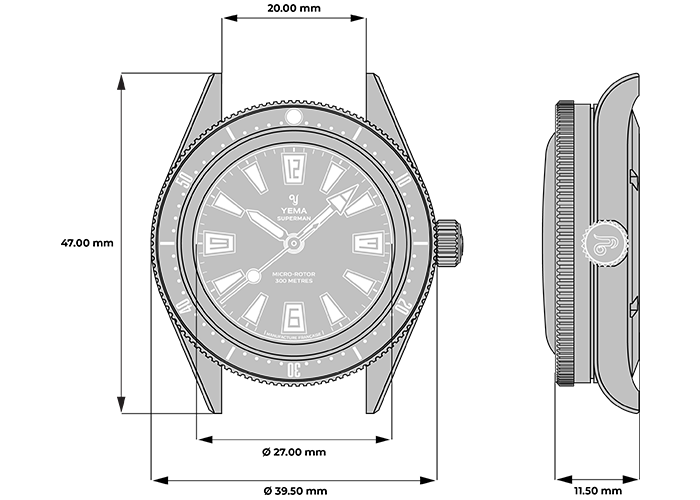 YEMA : SUPERMAN SKIN DIVER CMM.20 - CADRAN NOIR