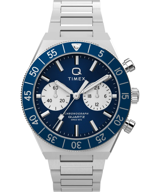Montre Timex : Q Timex Continental Chronographe 40 mm Bleu TW2Y55900