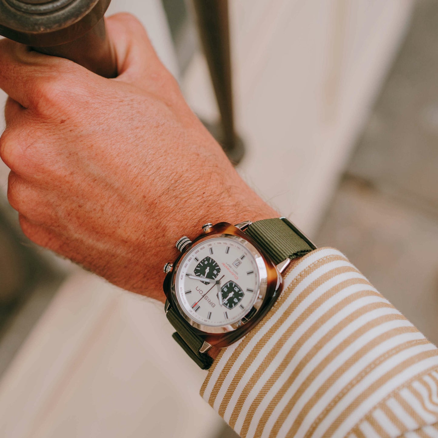 BRISTON: ACETATO CLUBMASTER SPORT – BLANCO